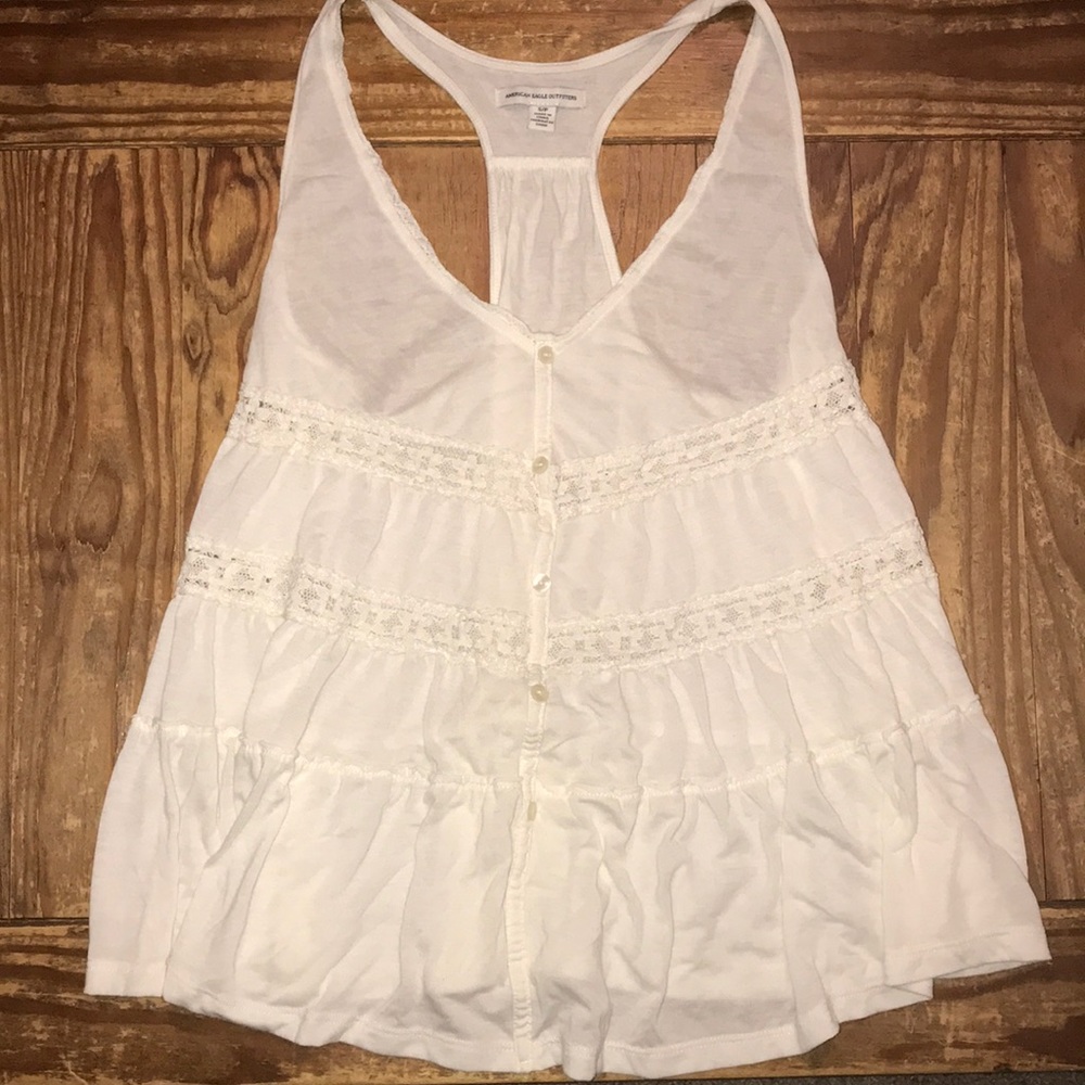 Crochet Racerback Ruffle Tank